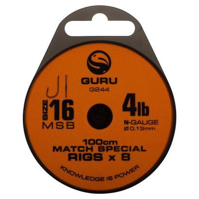 Przypony Guru MSB Match Special Rigs 100cm 0.13mm - 18
