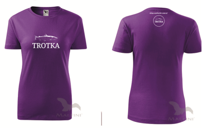 Koszulka damska z logo Trotka (t-shirt) - Fioletowa, roz. S