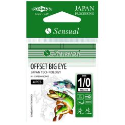 Haczyki Mikado Sensual - Offset Big Eye roz. 2/0 BN
