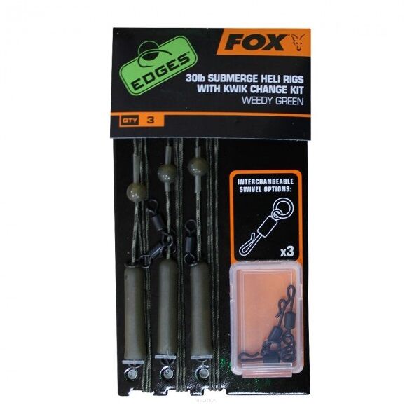 Zestaw helikopterowy FOX Submerge Heli Rigs with Kwik Change Kit 75cm/30lb 3szt. CAC627