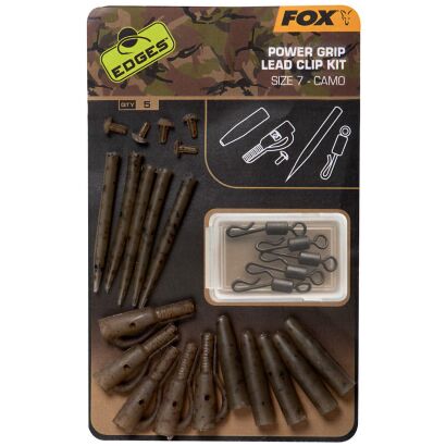 Zestaw Fox Edges Camo Power Grip Lead Clip Kit Size 7