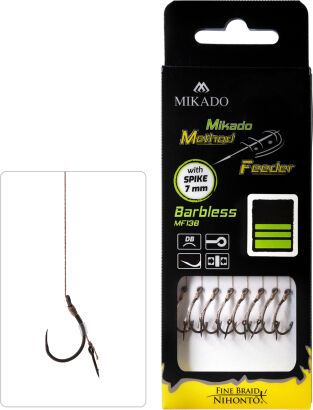 Haczyki Mikado Method Feeder z igłą bez zadziora 10cm/#10