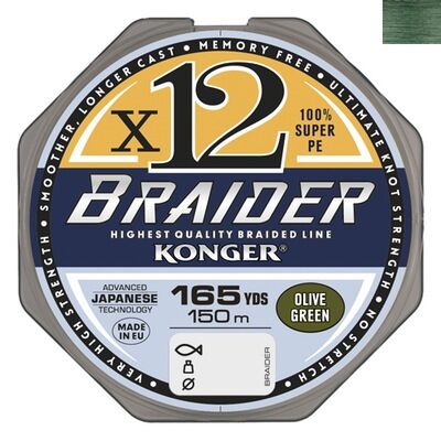Plecionka Konger Braider X12 0,18/150 - Olive Green