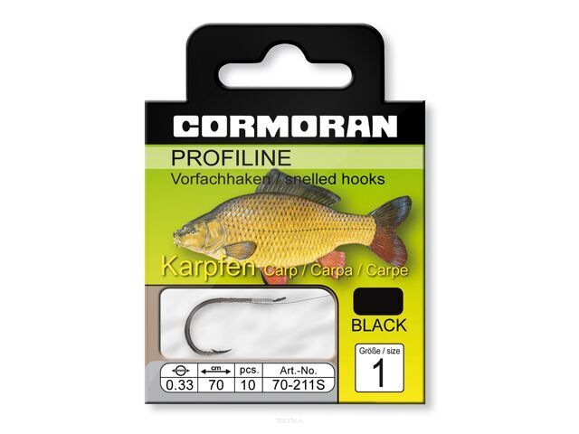 Haczyki Cormoran z przyponem - Carp B - 0,33mm roz. 1