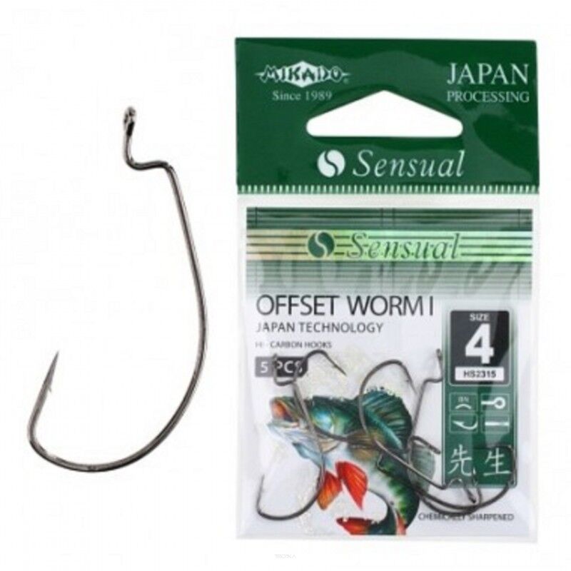 Haczyki Mikado Sensual - Offset Worm I roz. 1 BN HS2315-1BN