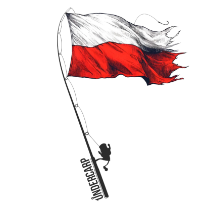 Naklejka Flaga Polski-Wędka