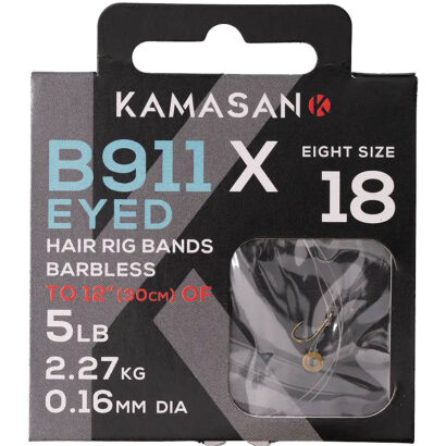 Przypony Kamasan B911 X Eyed Barbless 30cm 0,20mm - 14