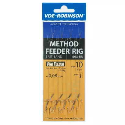 Przypony VDE-R Plecionka Gumka Method Feeder 503BN #10 0,10mm