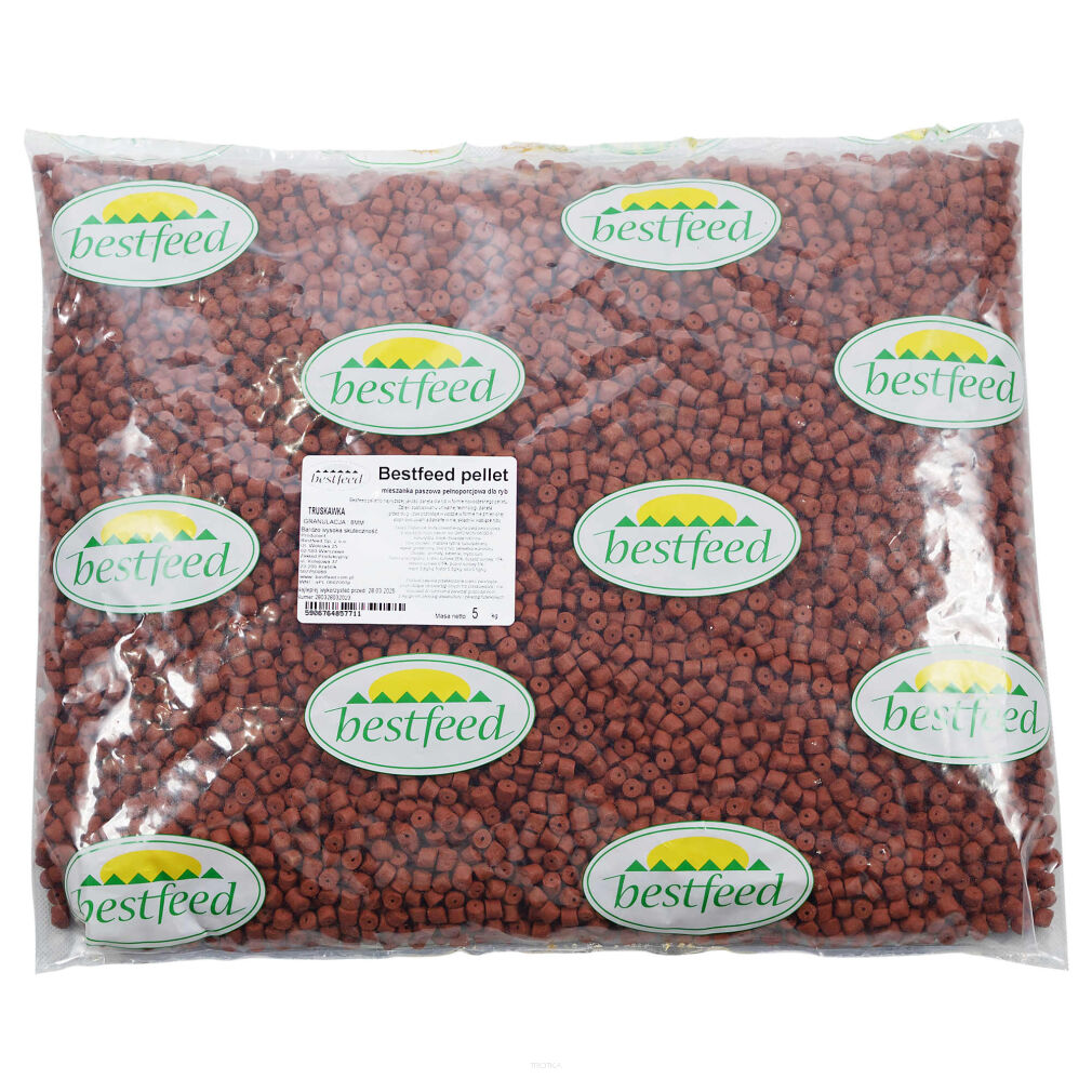 Pellet Zanętowy Bestfeed 8 mm Truskawka 5 kg