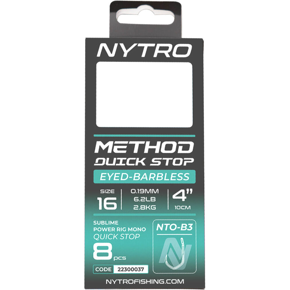 Przypony Nytro Nto-b3 Barbless Method Quick-stop 16/0,19mm/10cm