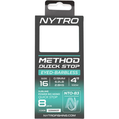 Przypony Nytro Nto-b3 Barbless Method Quick-stop 16/0,19mm/10cm