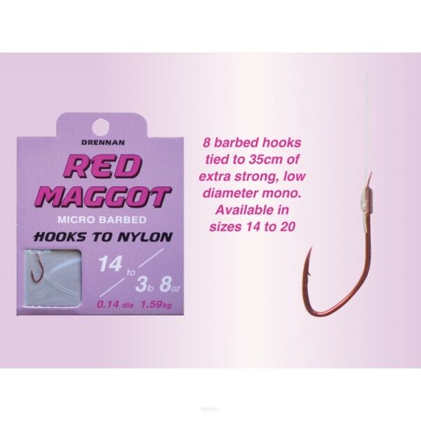 Haczyki Drennan Micro Barbed - Red Maggot #18