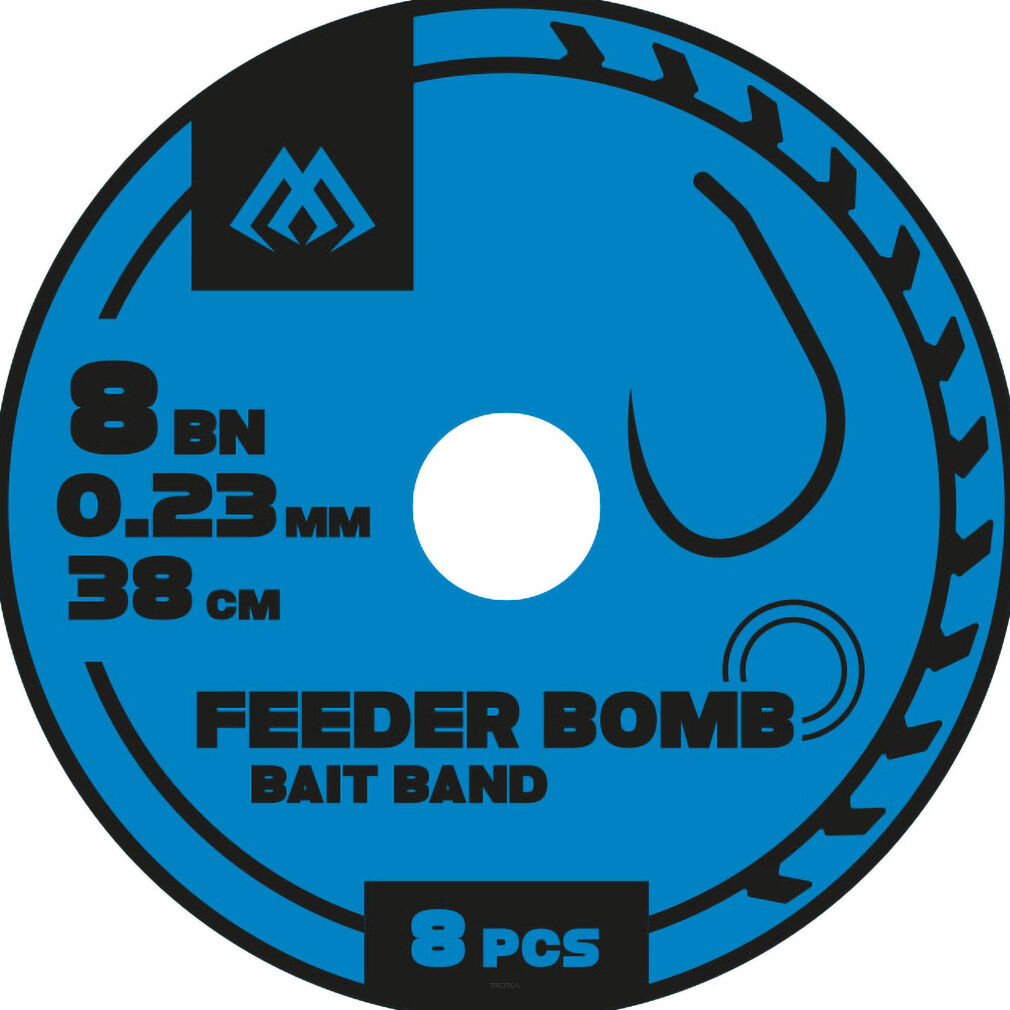 Przypony Mikado Feeder Bomb Z Gumką Bezzadziorowe - 8/0.23mm/38cm