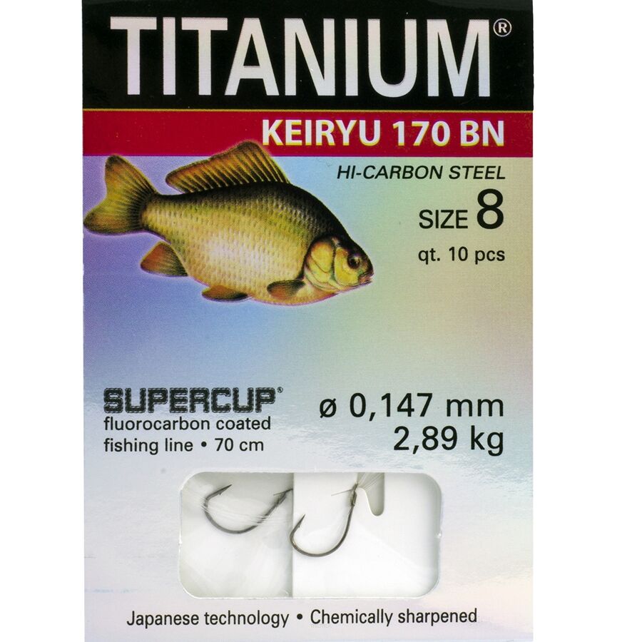 Haczyki Titanium z przyponem Keiryu 170BN - roz. 4 01-S-182G-04