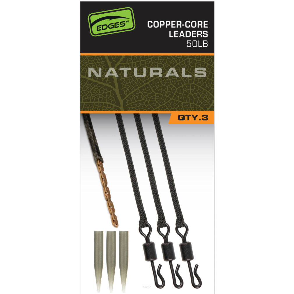Gotowe Leadcory Fox Edges Naturals Copper-Core Leaders x3
