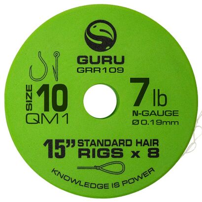 Przypony Guru QM1 Standard Hair Rigs 38cm 0.19mm - 10