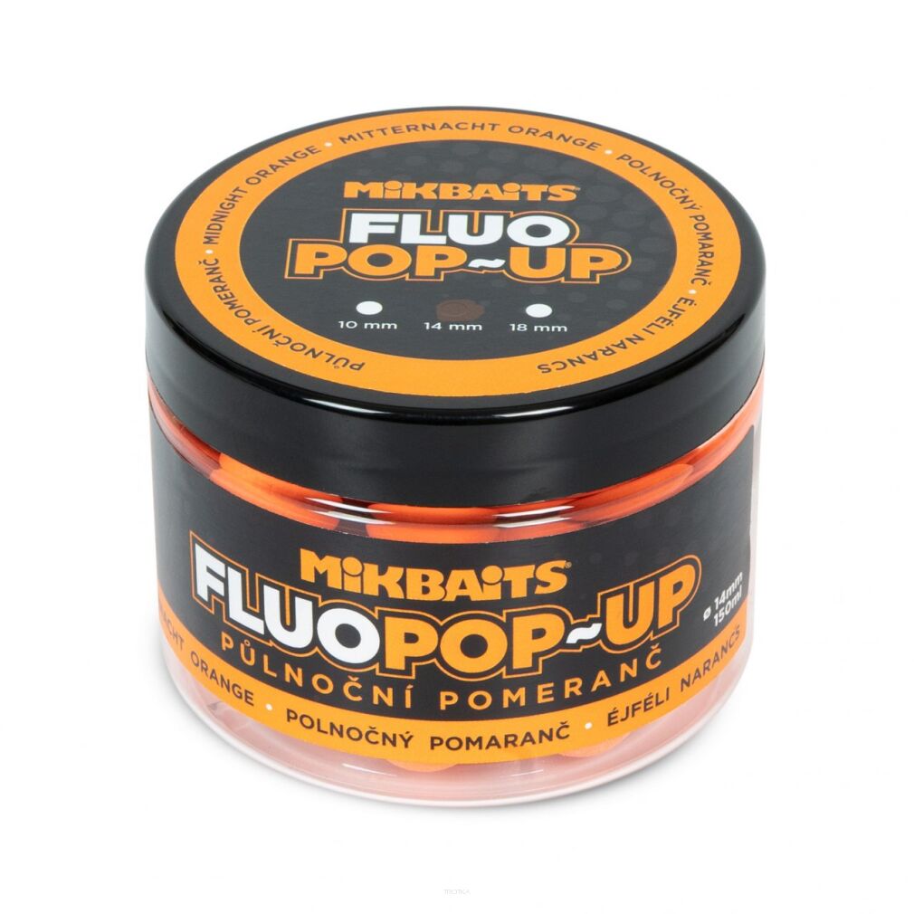 Kulki MikBaits Pop-up fluo boilies 150ml - Północna Pomarańcza 14mm