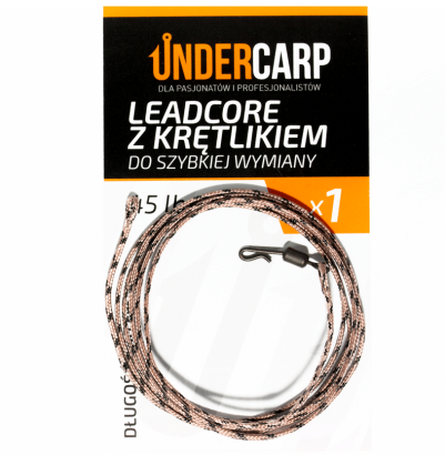 Leadcore z krętlikiem do szybkiej wymiany 45 lbs / 100 cm brązowy 2 sztuki w opakowaniu