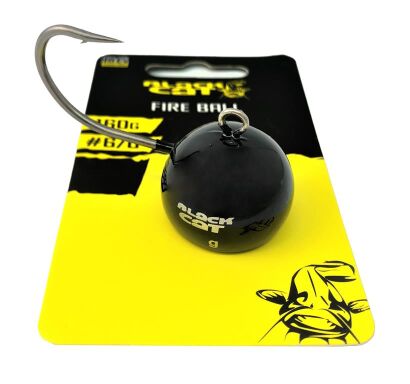 Black Cat Fire Ball Jig Black 80g #6/0