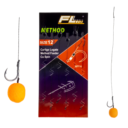 FL Method Feeder Strong bagnet r.12 0.14mm 6szt. przypony na plecionce