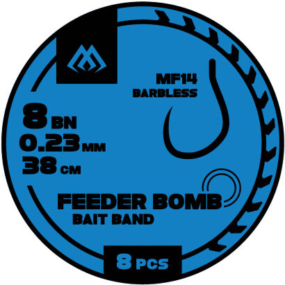 Przypony Mikado Fb Mf14 Z Gumką Hak Bez Zadziora Nr 8 / Żyłka: 0.23mm/38cm