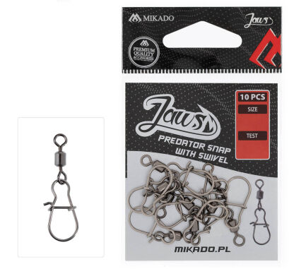 Agrafki Z Krętlikiem Mikado Jaws Predator Snap - L