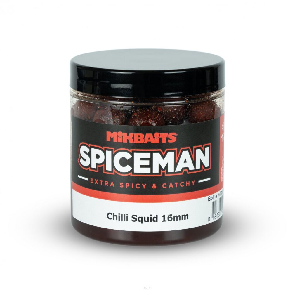 Kulki haczykowe w dipie MikBaits Spiceman boilies in dip 250ml - Chili/Squid 16mm