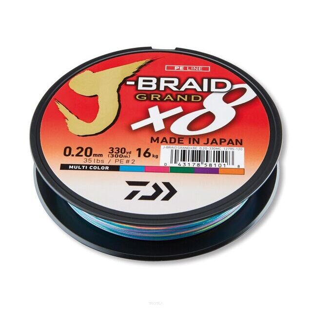 Plecionka Daiwa J-Braid Grand X8 - Multi Color 150m/0,22mm