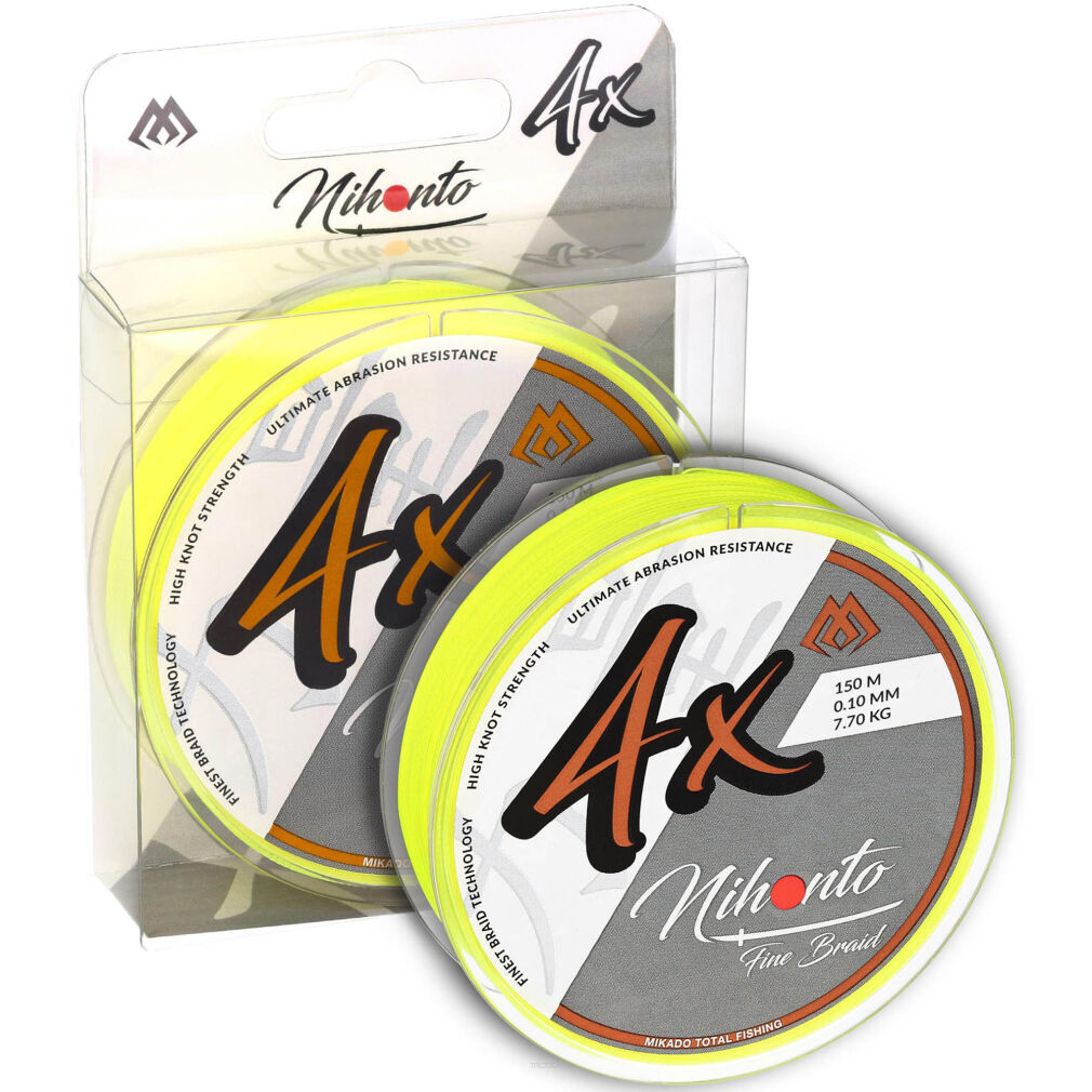 Plecionka Mikado Nihonto Fine Braid - 0.12mm/8.8kg/300m - Fluo Żółta