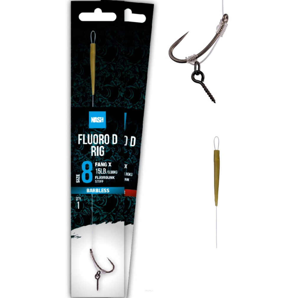 Przypon Nash Fluoro D Rig Barbless - 8