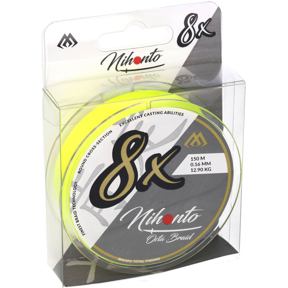 Plecionka Mikado Nihonto Octa Braid 0.10mm/7.75kg/150m - Fluo Żółta