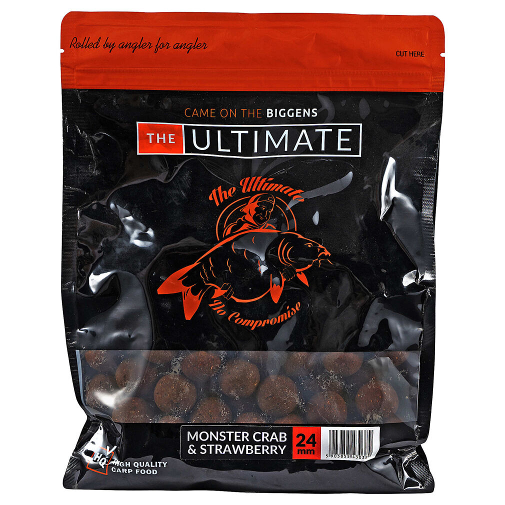 Kulki Proteinowe Ultimate Products Monster Crab & Strawberry Boilies - Krab Z Truskawką 24mm 1kg