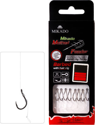 Haczyki Method Feeder Mikado z włosem 10cm/#10 żył.0,23mm