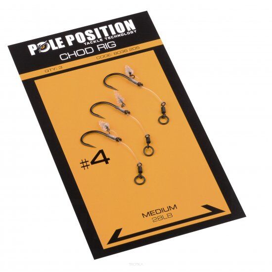 Haczyki karp. Pole Position Chod Rig 3szt./op. - 28lbs, roz. 6