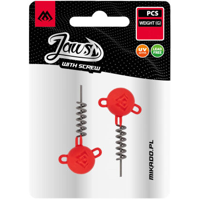 Główki Jigowe Mikado Jaws Z Wkrętem Uv Pomarańczowa 20g
