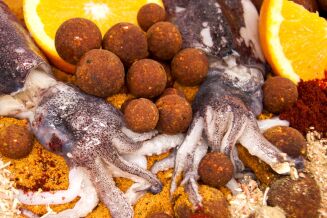 Kulki Proteinowe Ultimate Products  Tangy Squid Boilies - Mandarynka Kałamarnica Dambell 12/16mm 1kg - 2