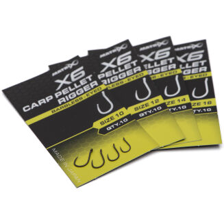 Haczyki Matrix X6 Carp Pellet Rigger Barbless Eyed - 16 - 4
