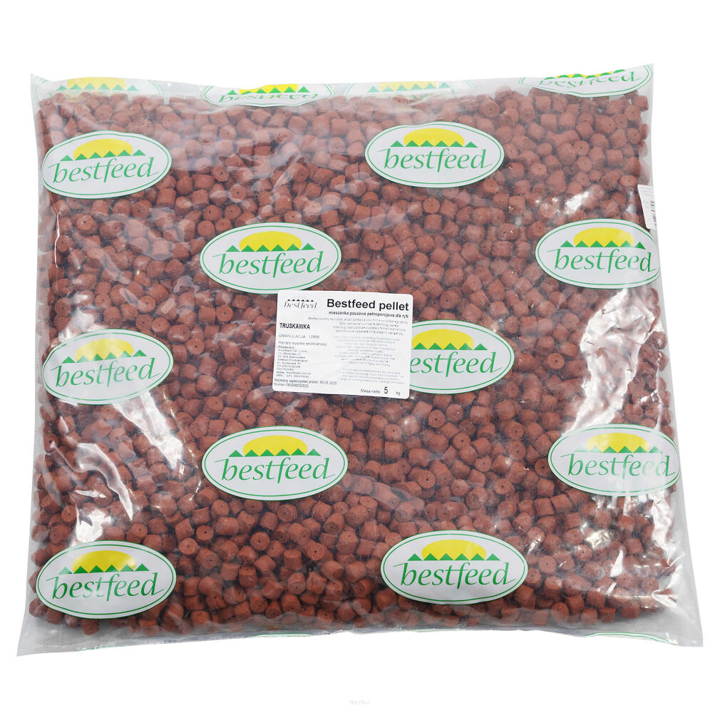 Pellet Zanętowy Bestfeed 12mm Truskawka 5 kg