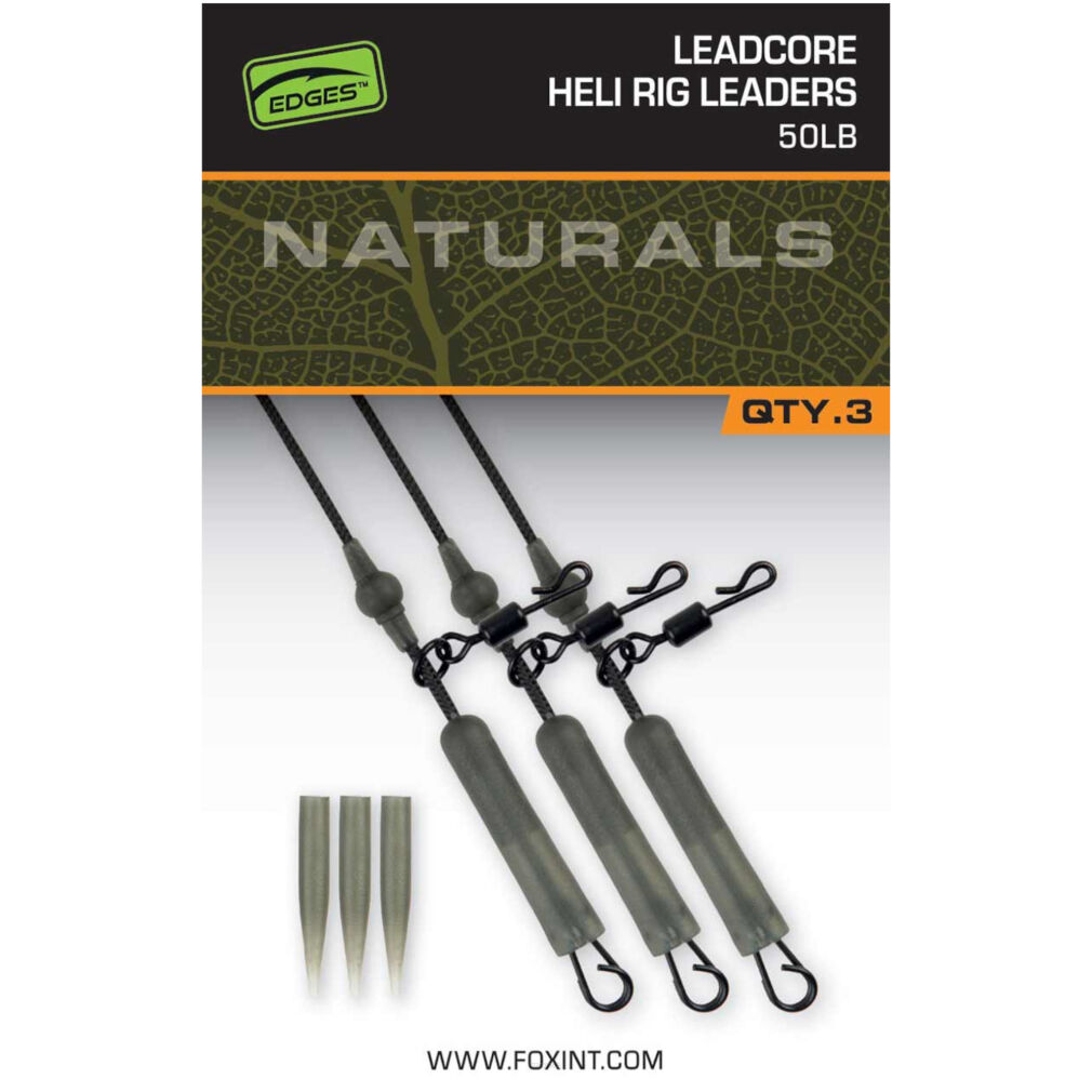 Zestaw Fox Naturals Leadcore Heli Rig Leaders x 3