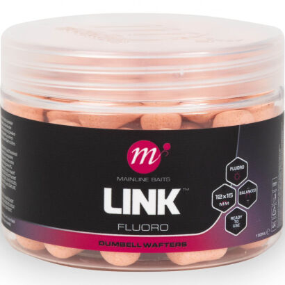 Kulki Mainline Link Fluoro Dumbell Wafters 12x15mm Pink