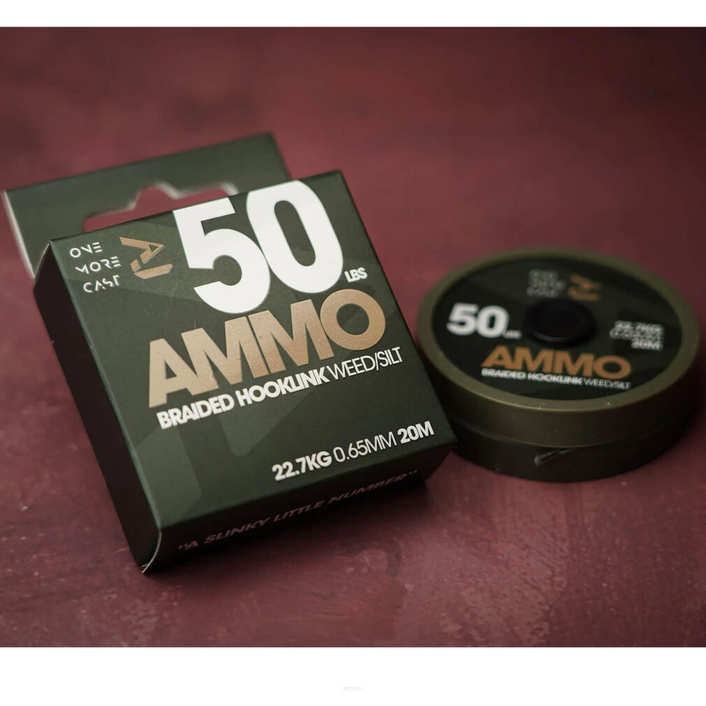 Plecionka W Otulinie One More Cast Ammo Camo Braided Hooklink Weed/ Silt 25lb 20m