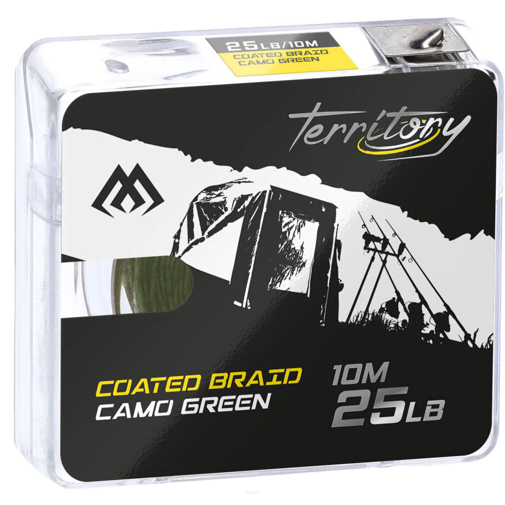 Plecionka Przyponowa Mikado W Otulinie Coated Braid 25lbs/10m - Zielony Camo