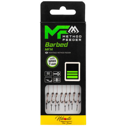 Przypony Mikado Mf Mf14 Z Igłą Hak Z Zadziorem Nr 10 / Plecionka: 0.12mm/10cm