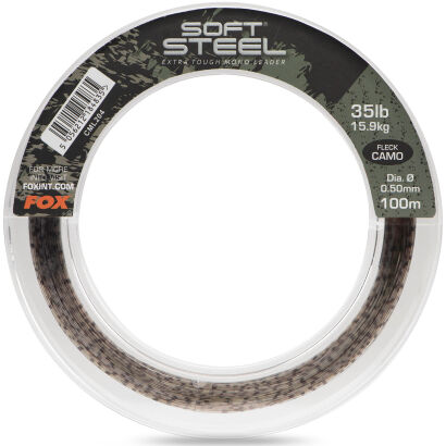 Strzałówka Fox Soft Steel Fleck Camo Leader 35lb (15.9kg) 0.50mm x 100m