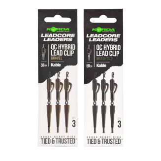 Leadcore Korda Kable Leadcore Leader Hybrid Lead Clip QC Swivel Gravel 50cm - 2