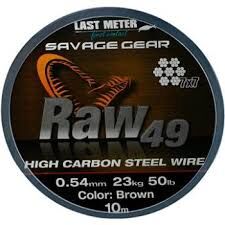 Przypon SG Raw49 Uncoated brown 0,54mm - 10m/23kg