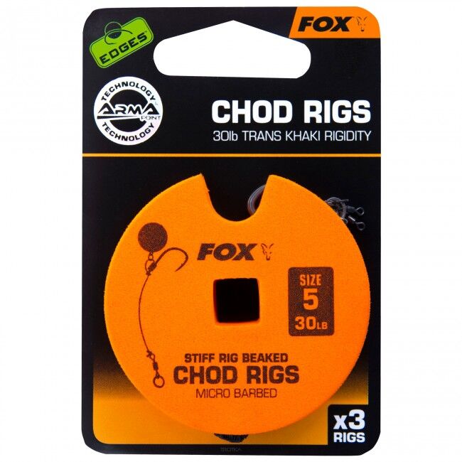 Haczyki FOX Chod Rigs - Stiff Rig Beaked 30lb - roz. 5 CCR156