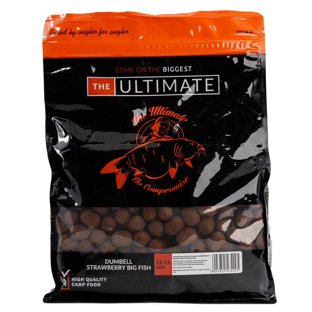 Dumbellsy Zanętowe Ultimate Products Strawberry Big Fish 12/16mm 1kg