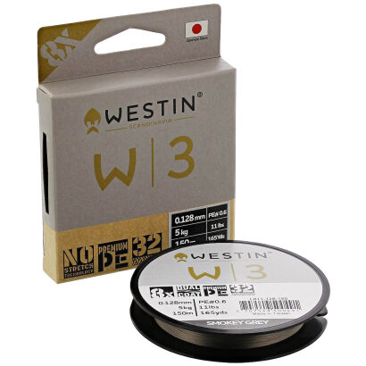 Plecionka Westin W3 8-Braid 0,128mm 150m 5kg/11lbs Smokey Grey