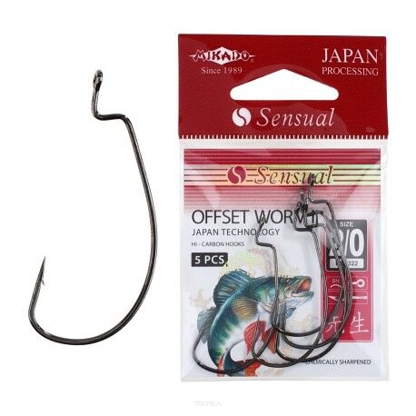 Haczyki Mikado Sensual - Offset Worm II roz. 5/0 B HS2322-5/0B
